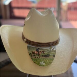 Cream Cowboy Hat with Brown Band